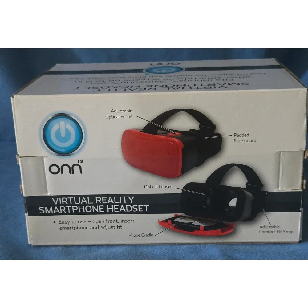 Onn Virtual Reality Smartphone Headset Red Black ONA17VR004 Fit up to 6in screen